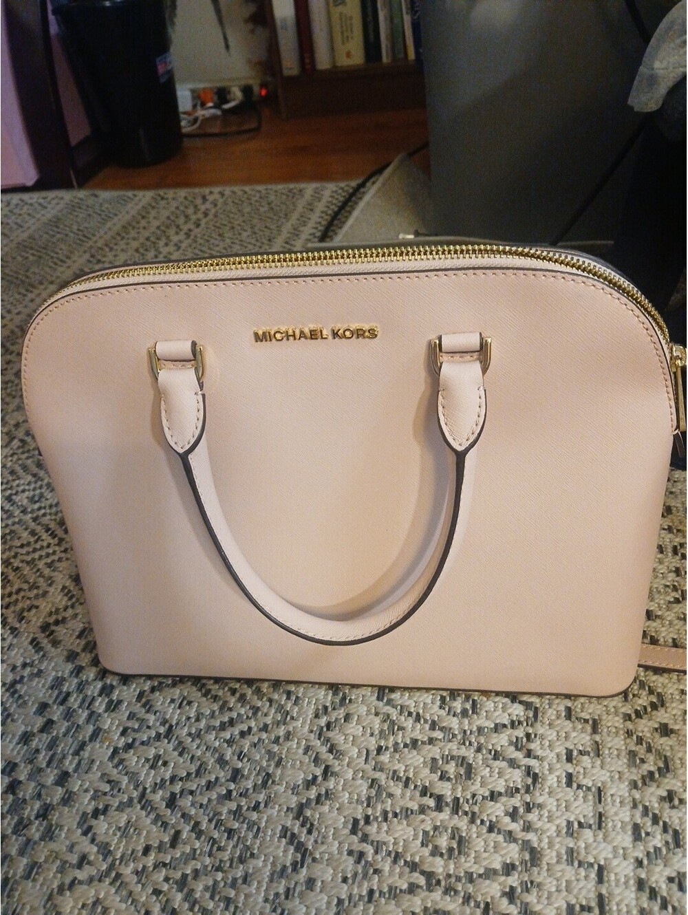 Michael Kors Emmy Large Dome Satchel Blossom Pink Saffiano Leather -NWOT